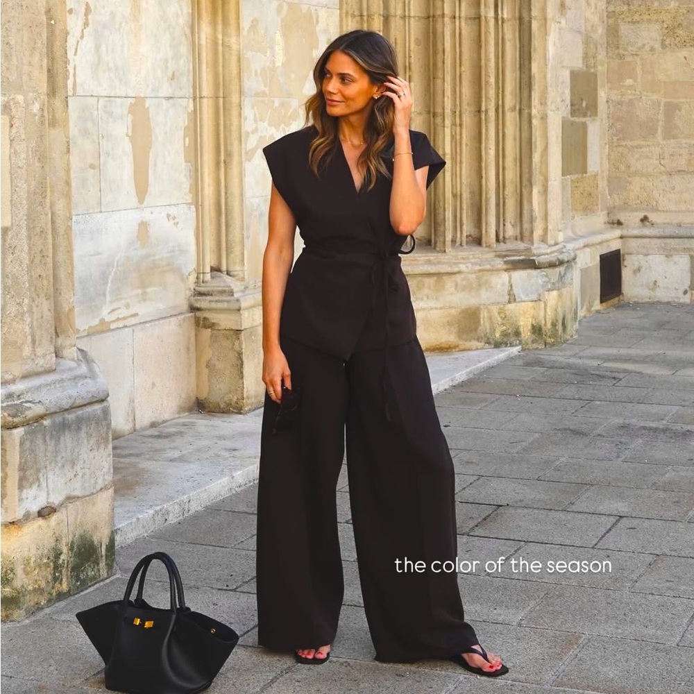 Zara Two piece linen pants and top set NEW